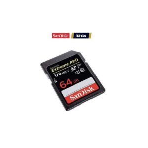 SanDisk Extreme PRO 64GB SDXC memory card V30 170MB/s for 4K video and DSLR cameras