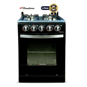 50x50cm Freestanding Gas Cooker with 4 Burners, Gas Oven, and Auto-Ignition (Black)
